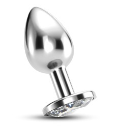 Crushious Plug Anale Bijou Small Trasparente – Plug in Metallo con Gioiello Elegante
