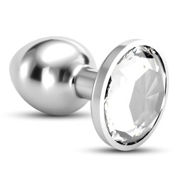Crushious Plug Anale Bijou Small Trasparente – Plug in Metallo con Gioiello Elegante