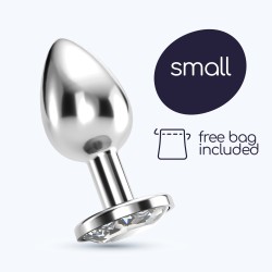 Crushious Plug Anale Bijou Small Trasparente – Plug in Metallo con Gioiello Elegante