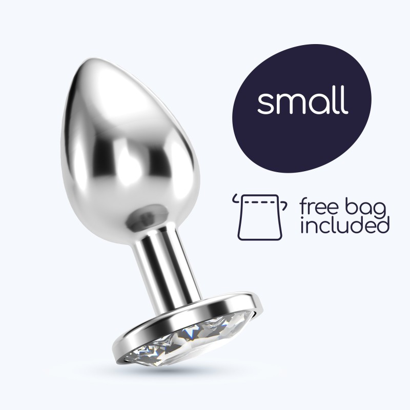 Crushious Plug Anale Bijou Small Trasparente – Plug in Metallo con Gioiello Elegante