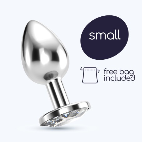 Crushious Plug Anale Bijou Small Trasparente – Plug in Metallo con Gioiello Elegante