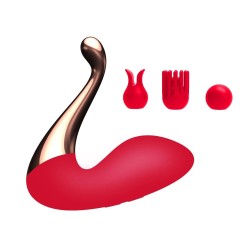 Totally For U – Stimolatore The Queen Stiletto con 3 Testine Intercambiabili e Doppio Motore