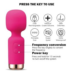 Mini vibratore wand Wendy, 10 programmi | Sensual Store