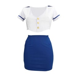 Costume da hostess blu e bianco | Sensual Store