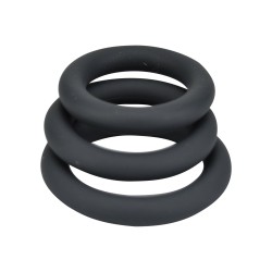 Set da 3 Anelli Fallici morbidi in Silicone Thick